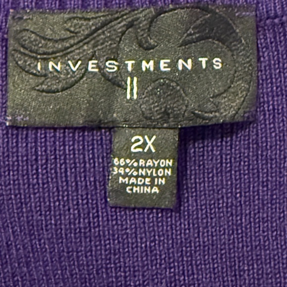 Investements II | Purple Sweater | Size 2X - Picture 4 of 8